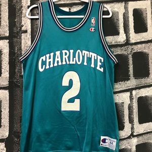 Larry Johnson Charlotte Hornets champion vintage